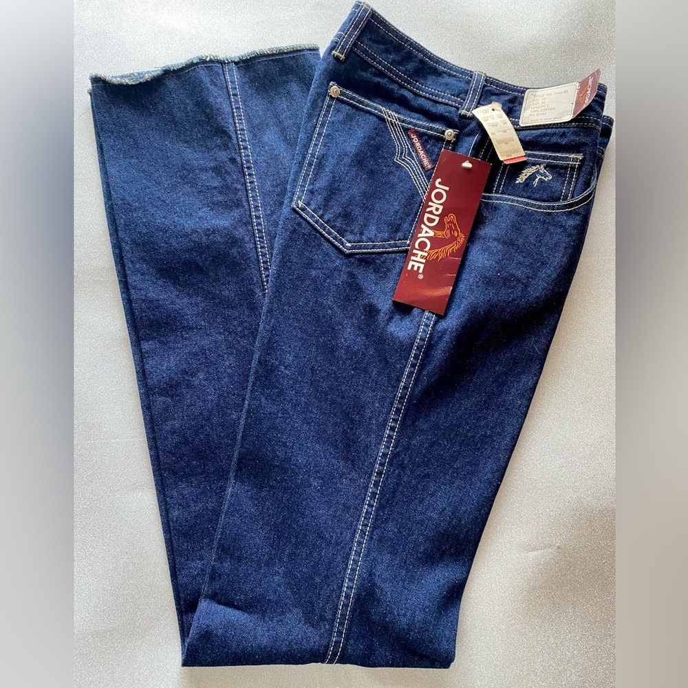 NWT Vintage Jordache Dark Denim Jeans Women Size 30L - Raw Edge - RARE